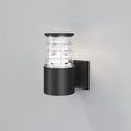Applique extérieure en verre transparent et métal noir, IP54