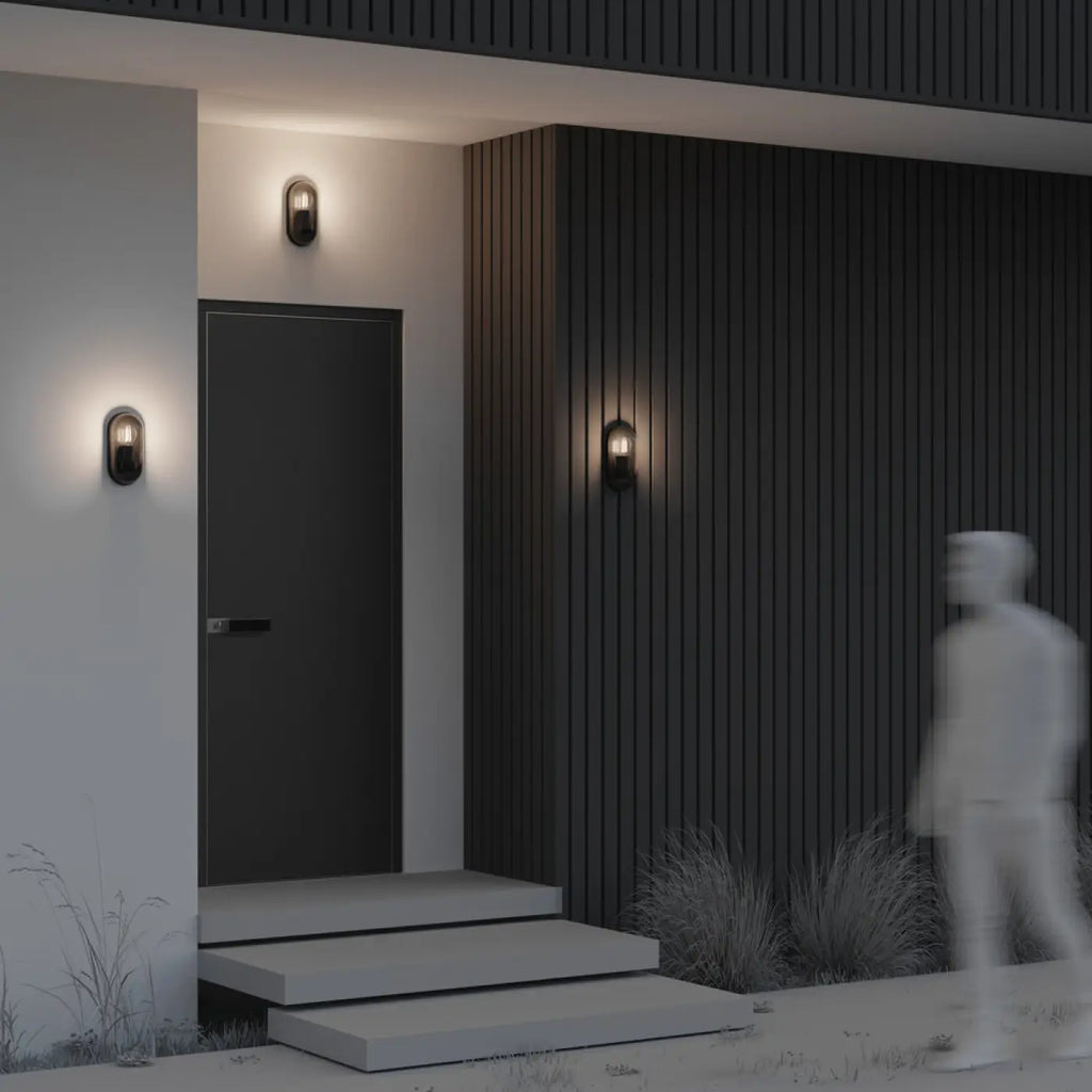 Applique extérieure style loft en aluminium graphite, culot E27