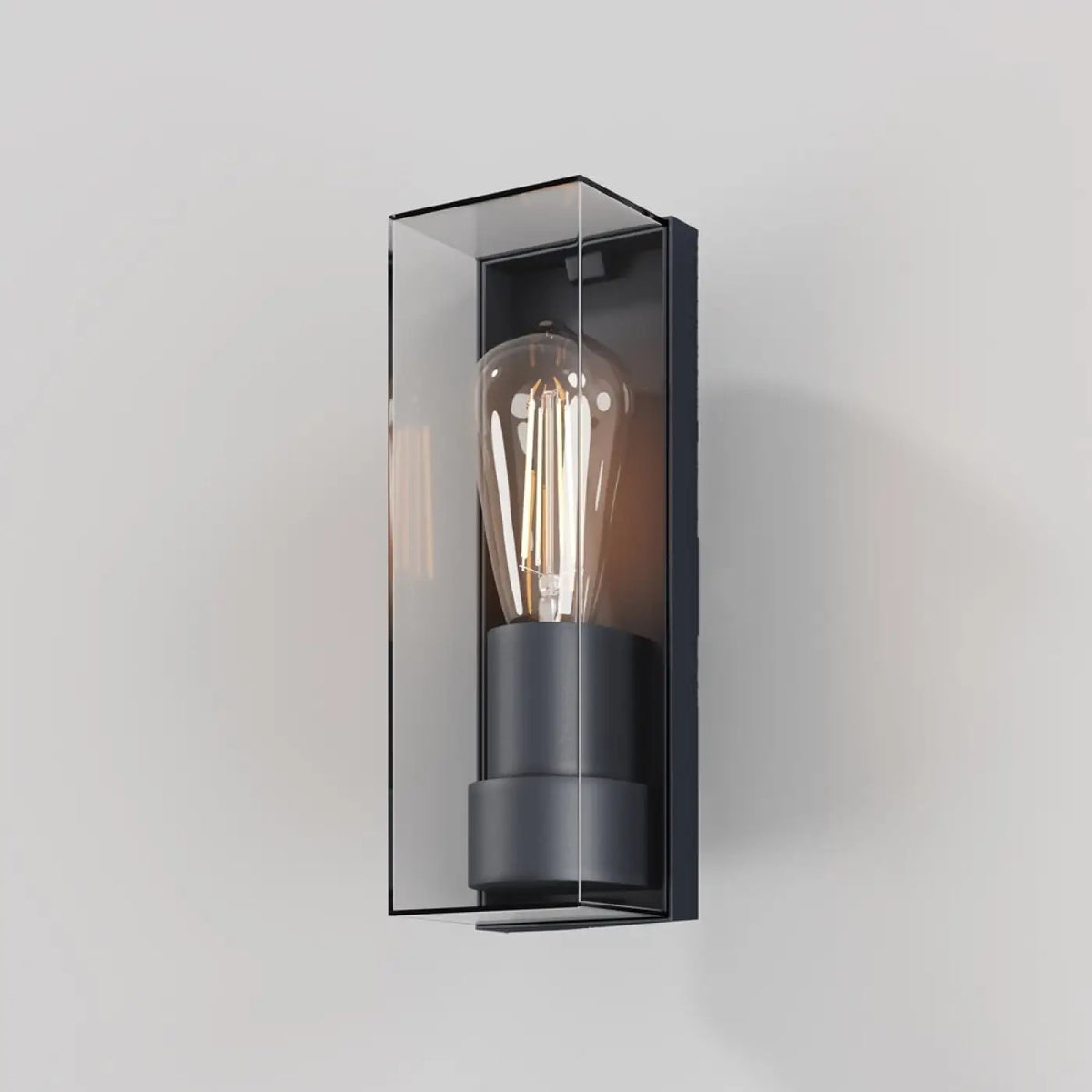 Applique extérieure carrée style loft, aluminium graphite, IP65