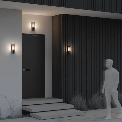 Applique extérieure carrée style loft, aluminium graphite, IP65