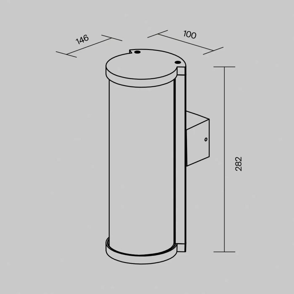 Applique extérieure tube style loft en aluminium graphite, IP54
