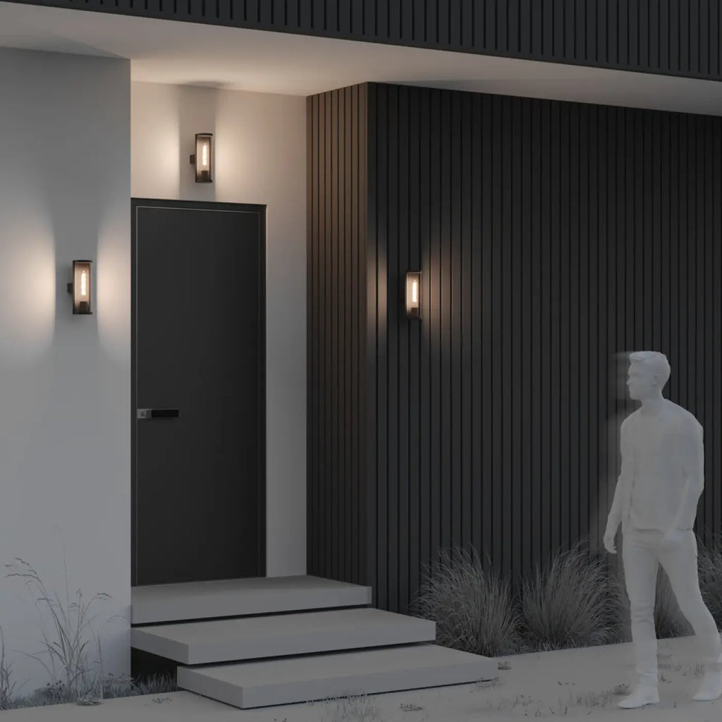 Applique extérieure tube style loft en aluminium graphite, IP54