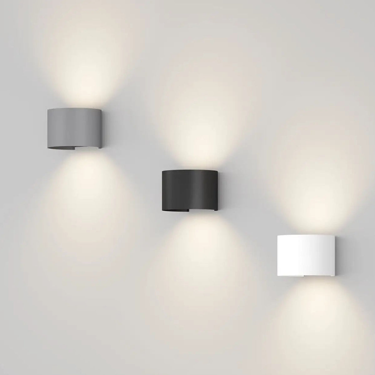 Applique extérieure LED arrondie à double faisceau, IP54