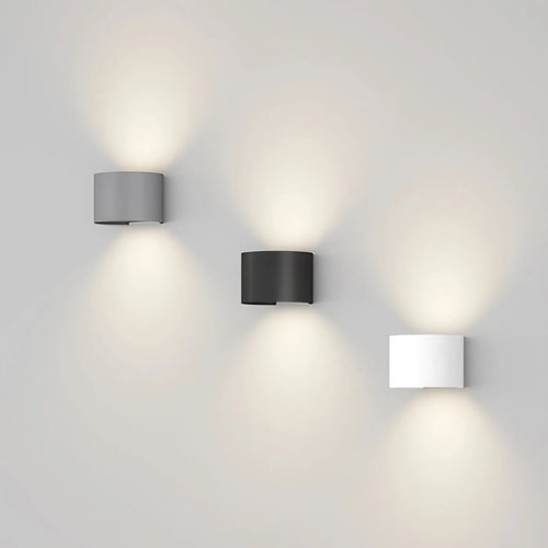 Applique extérieure LED arrondie à double faisceau, IP54