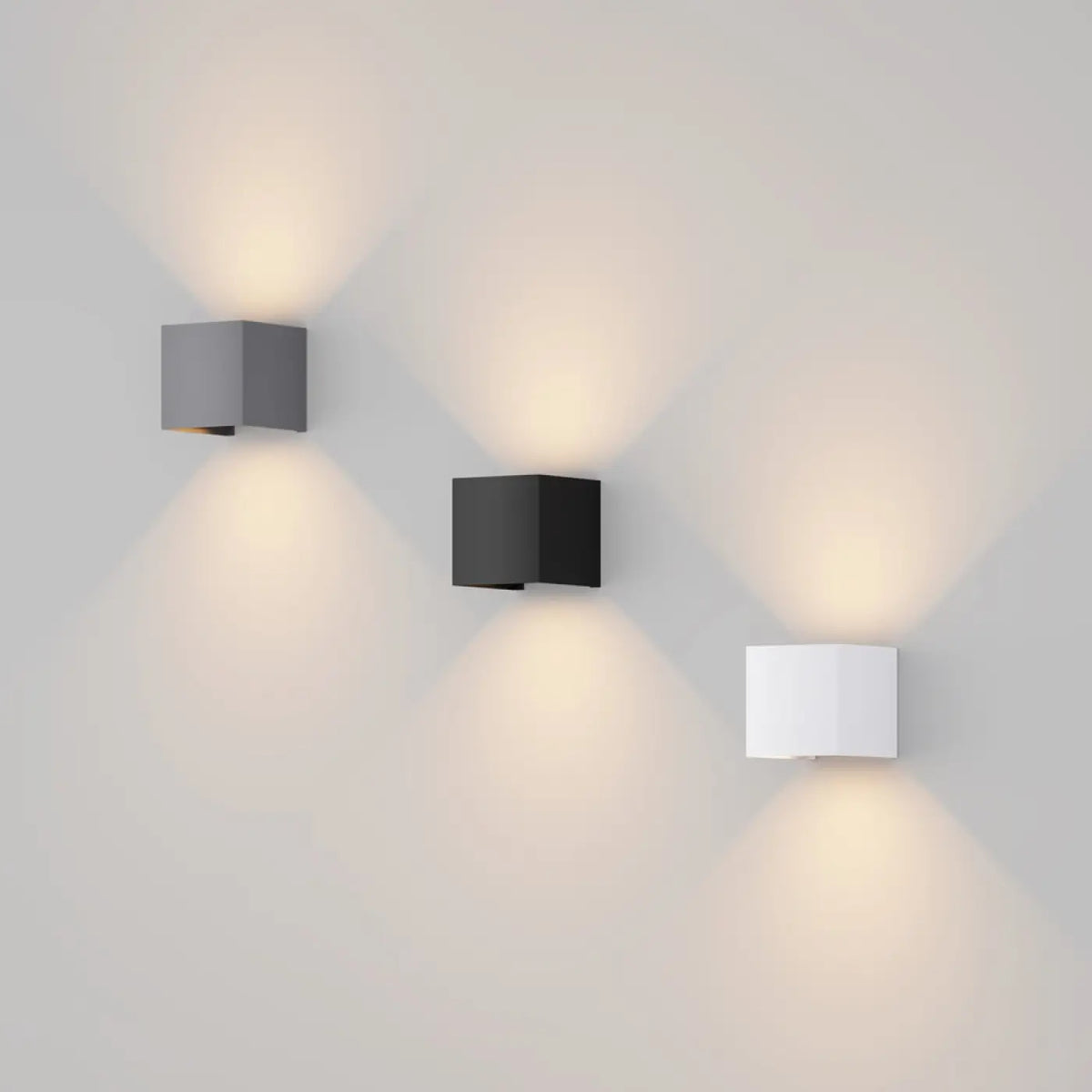 Applique extérieure LED cube à double faisceau, IP54