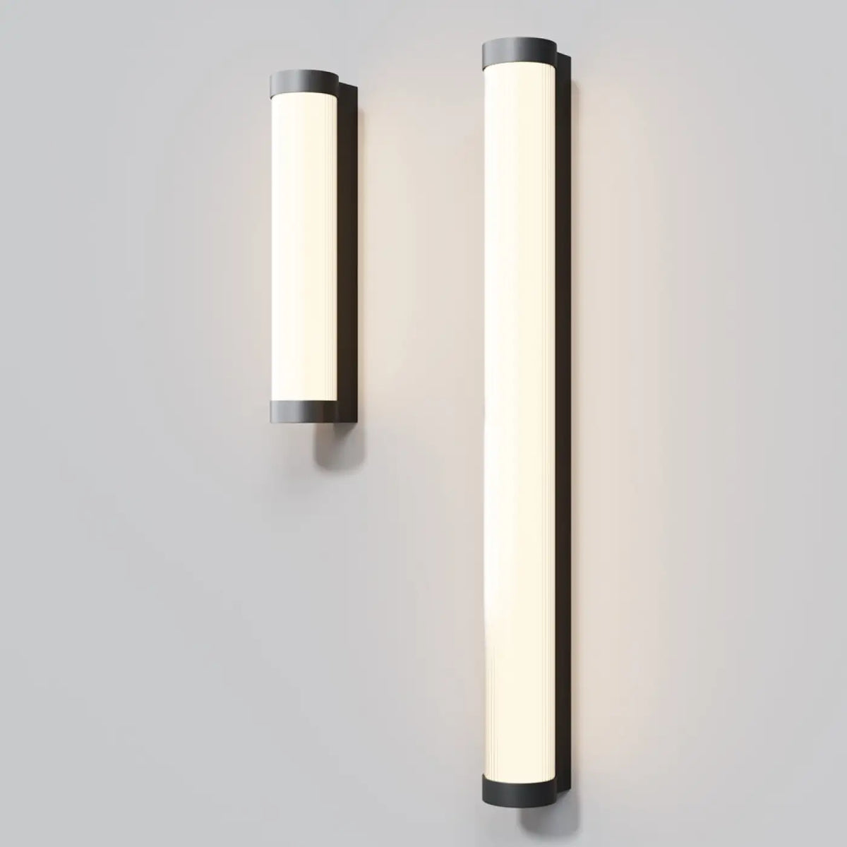 Applique extérieure LED tube vertical noir IP54, 30 ou 50 cm