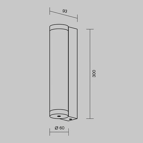Applique extérieure LED tube vertical noir IP54, 30 ou 50 cm