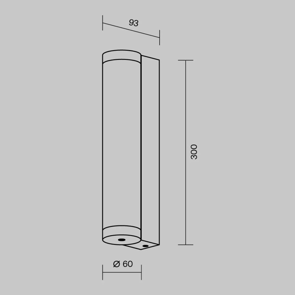 Applique extérieure LED tube vertical noir IP54, 30 ou 50 cm