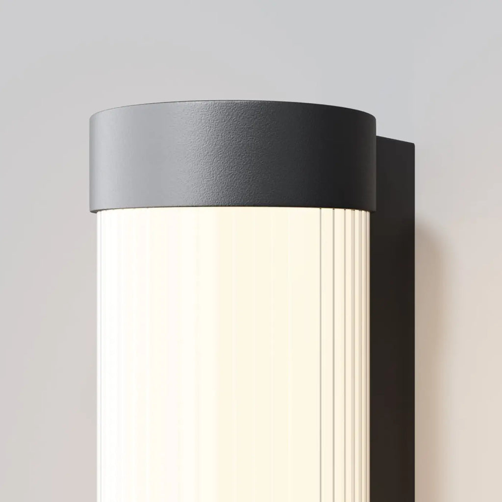 Applique extérieure LED tube vertical noir IP54, 30 ou 50 cm