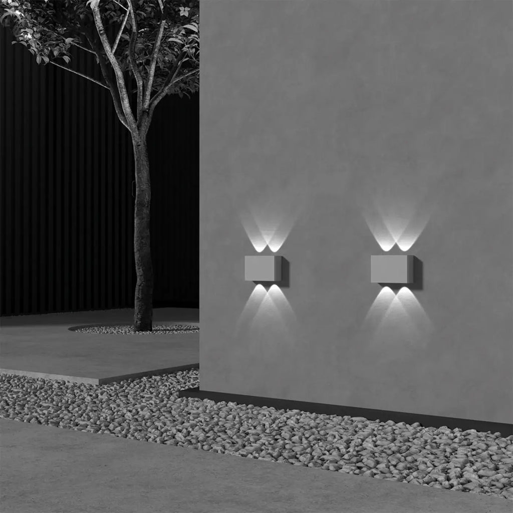 Applique extérieure LED à double faisceau haut et bas, noir ou blanc