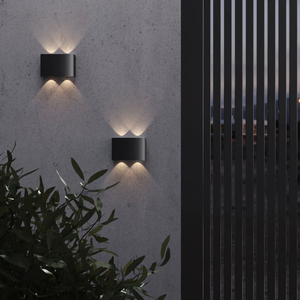 Applique extérieure LED à double faisceau haut et bas, noir ou blanc