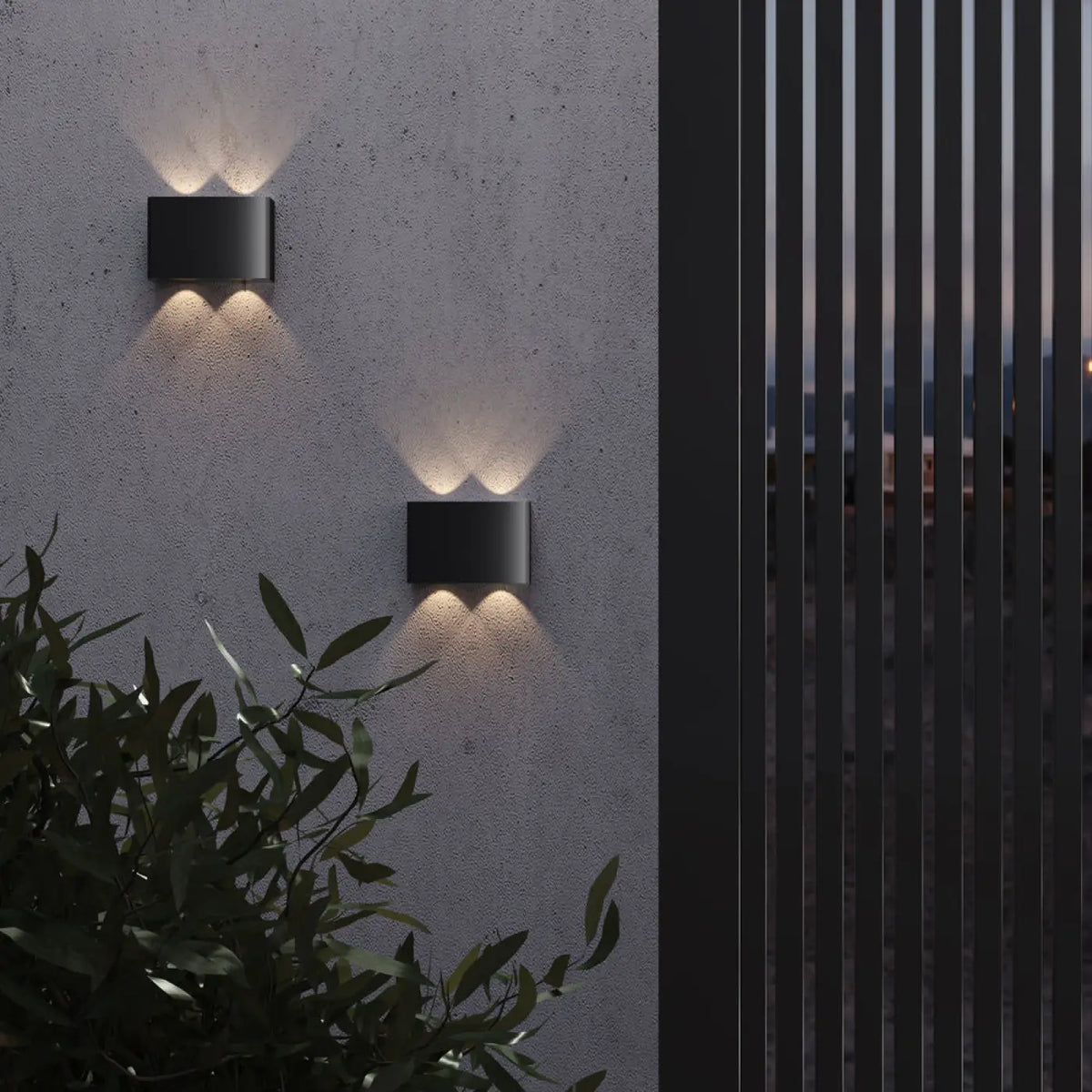 Applique extérieure LED à double faisceau haut et bas, noir ou blanc