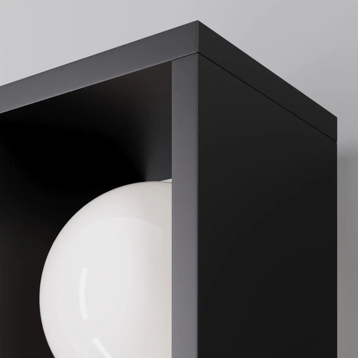 Applique lanterne LED en acier noir et verre, IP65, 19 cm