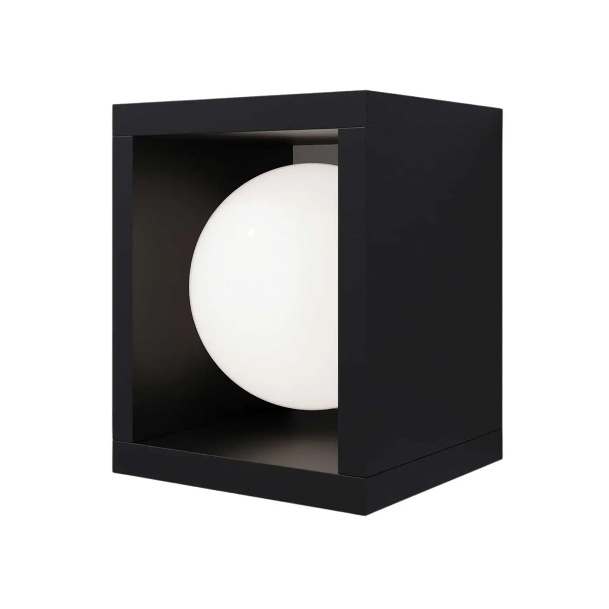Applique lanterne LED en acier noir et verre, IP65, 19 cm