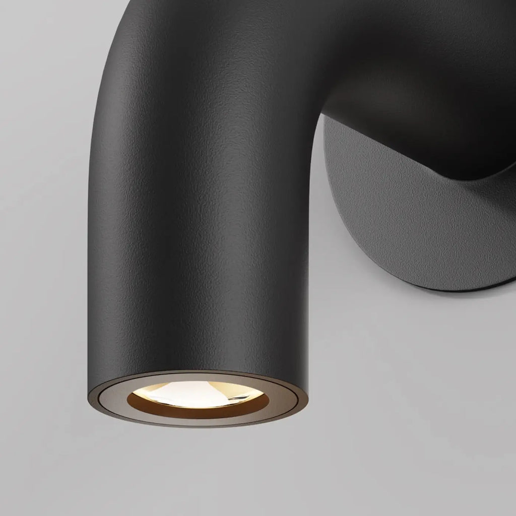 Applique extérieure LED cube en aluminium noir, simple ou double