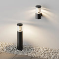 Applique extérieure lanterne LED en verre strié et acier noir