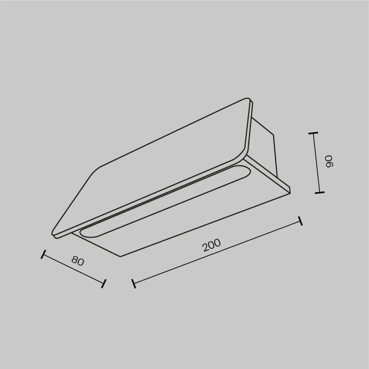 Applique extérieure LED en barre horizontale noire, 20 ou 40 cm