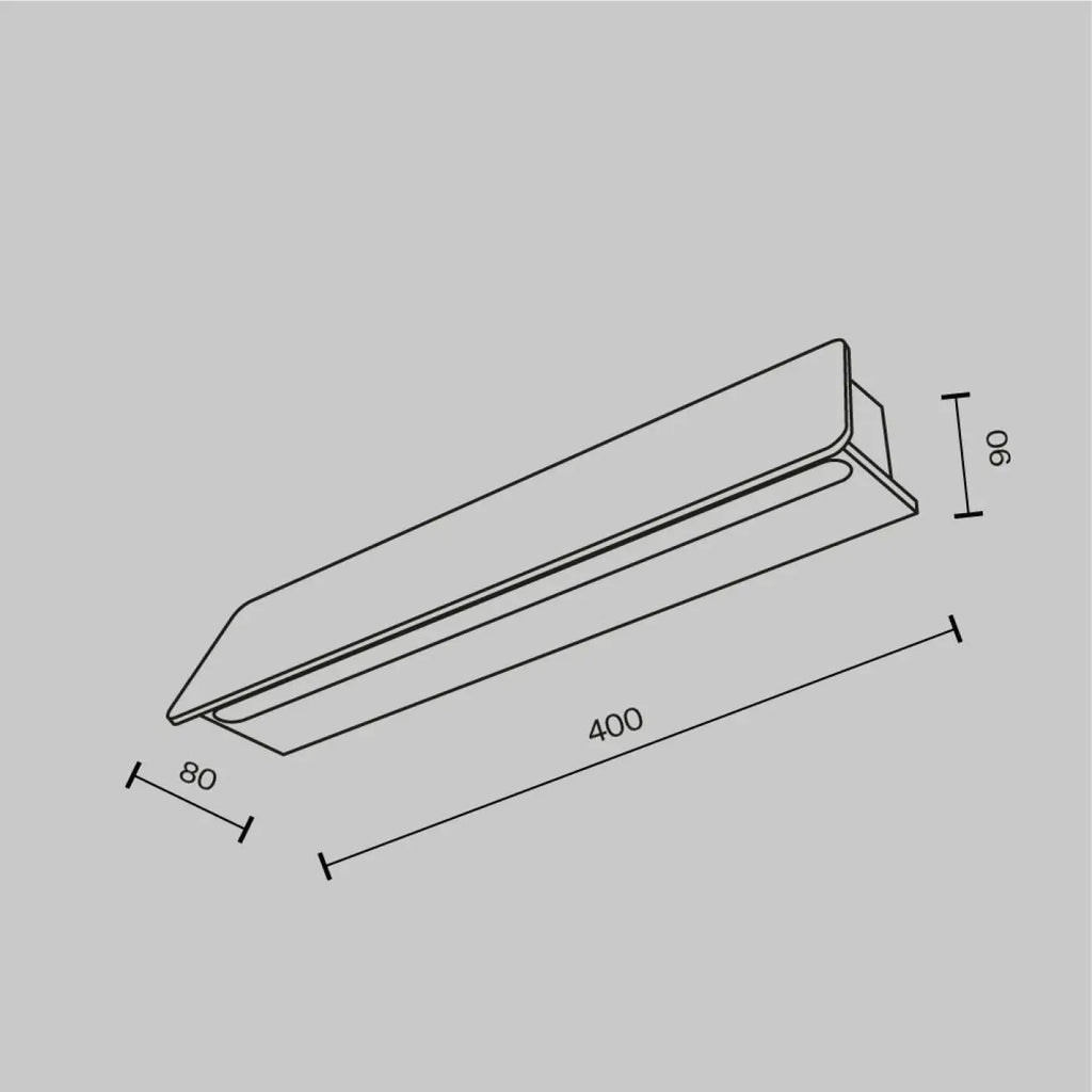 Applique extérieure LED en barre horizontale noire, 20 ou 40 cm