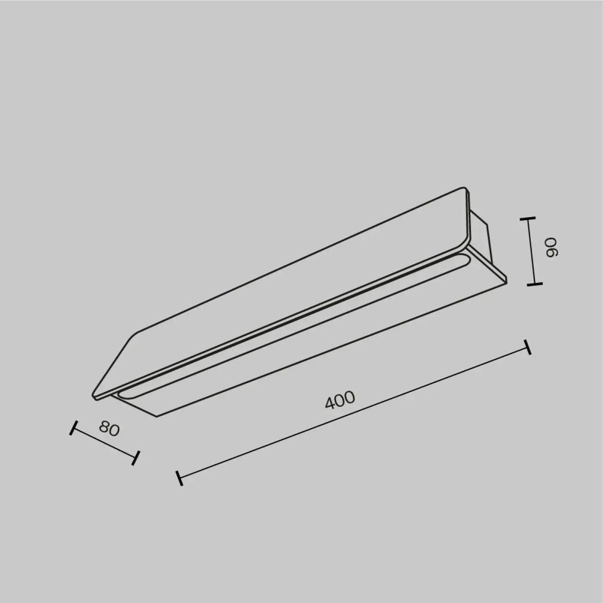 Applique extérieure LED en barre horizontale noire, 20 ou 40 cm
