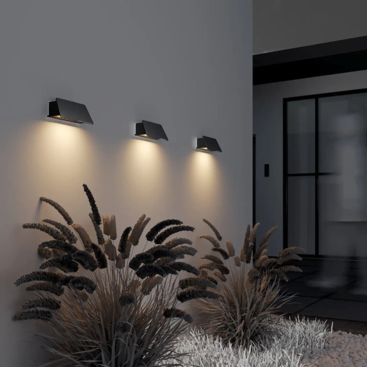 Applique extérieure LED en barre horizontale noire, 20 ou 40 cm