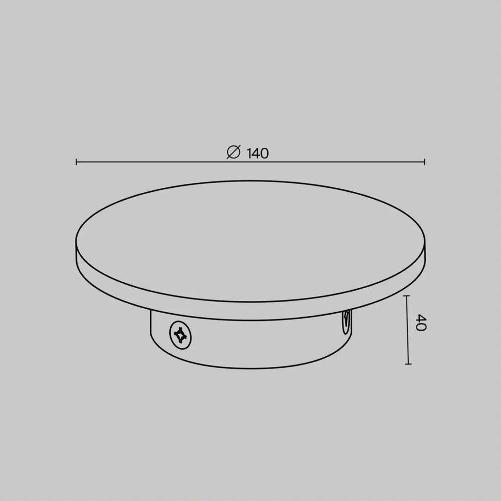 Applique extérieure LED ronde en acier gris, IP65, 14 ou 18 cm
