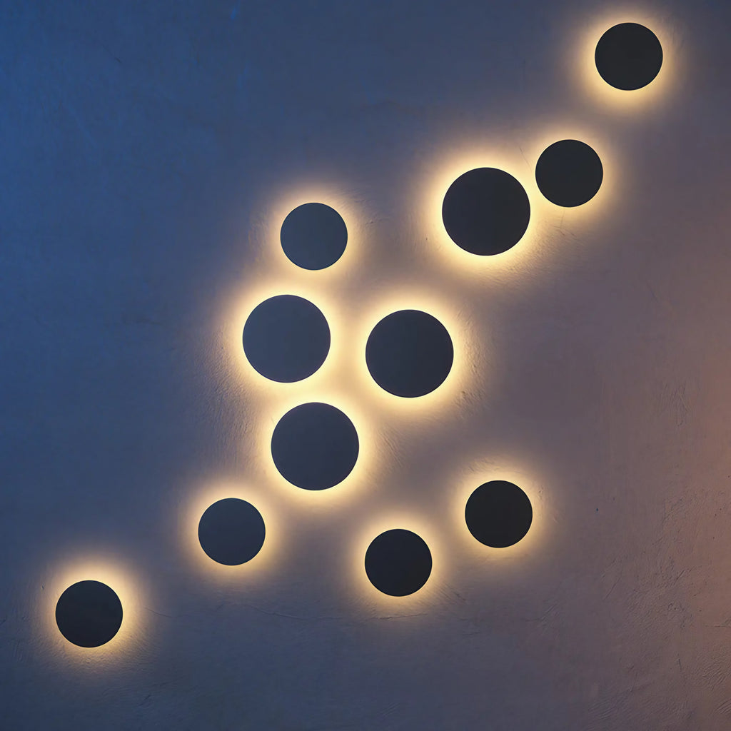 Applique extérieure LED ronde en acier gris, IP65, 14 ou 18 cm
