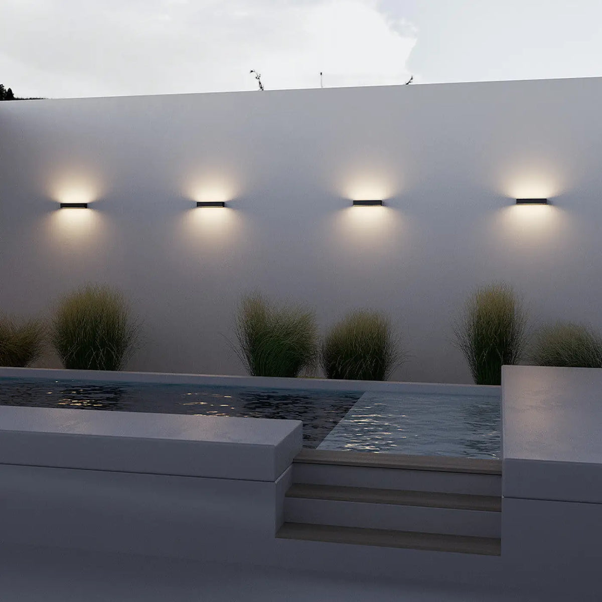 Applique extérieure LED barre horizontale en acier noir, IP65