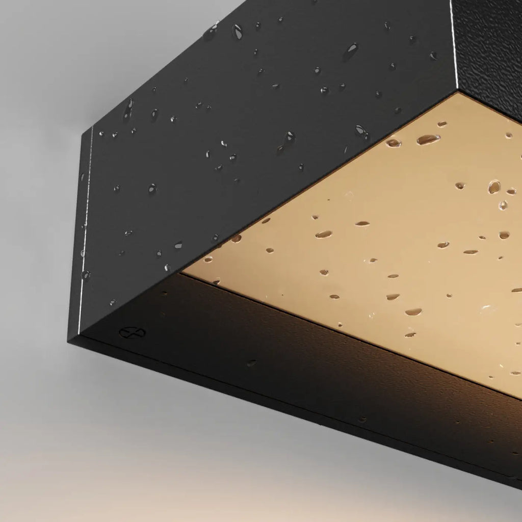 Applique extérieure LED barre horizontale en acier noir, IP65