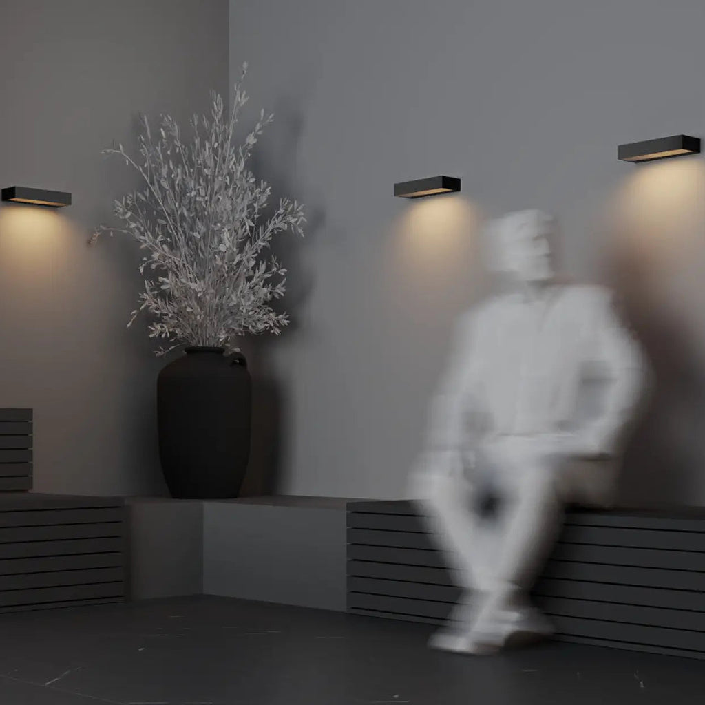 Applique extérieure LED barre horizontale en acier noir, IP65