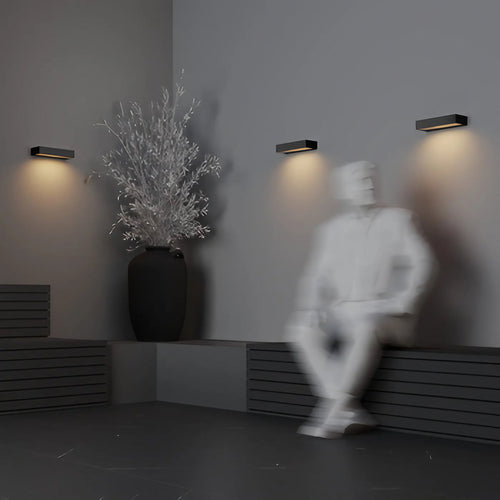 Applique extérieure LED barre horizontale en acier noir, IP65