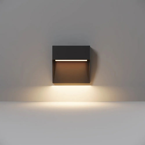 Applique extérieure balise carrée LED, acier noir ou blanc, IP54, noir