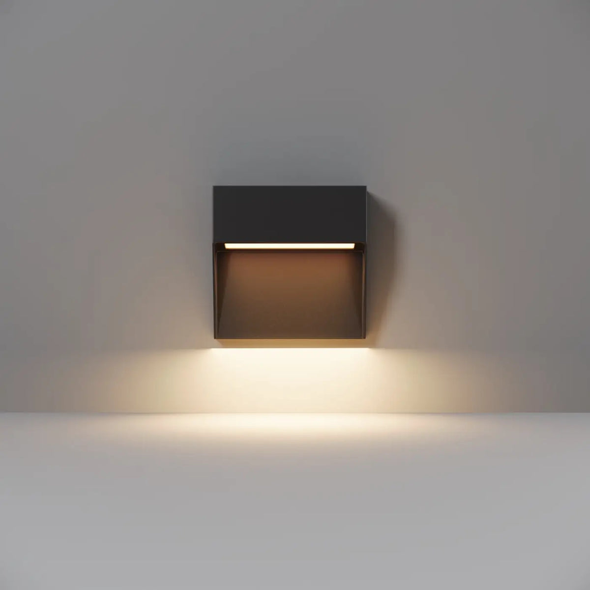 Applique extérieure balise carrée LED, acier noir ou blanc, IP54, noir