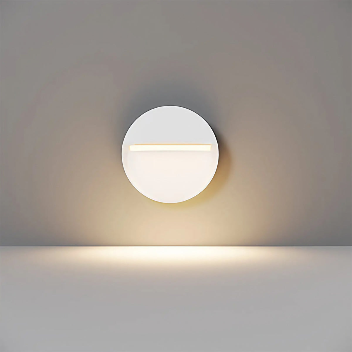 Applique extérieure balise ronde LED, acier noir ou blanc, IP54, blanc