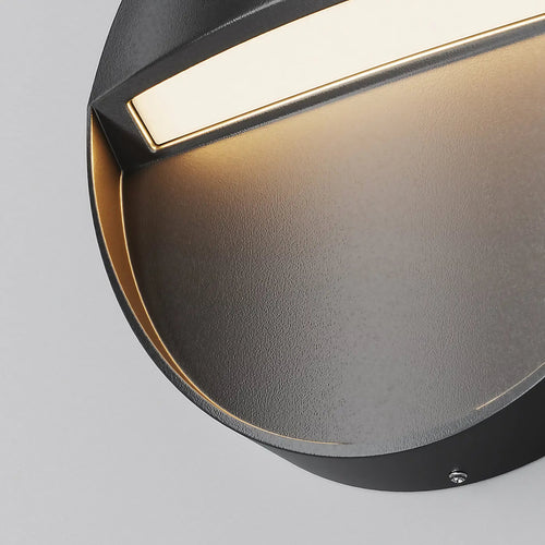 Applique extérieure balise ronde LED, acier noir ou blanc, IP54