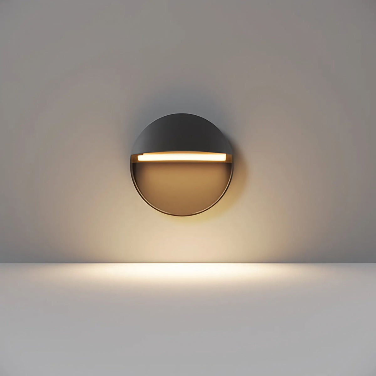 Applique extérieure balise ronde LED, acier noir ou blanc, IP54, noir