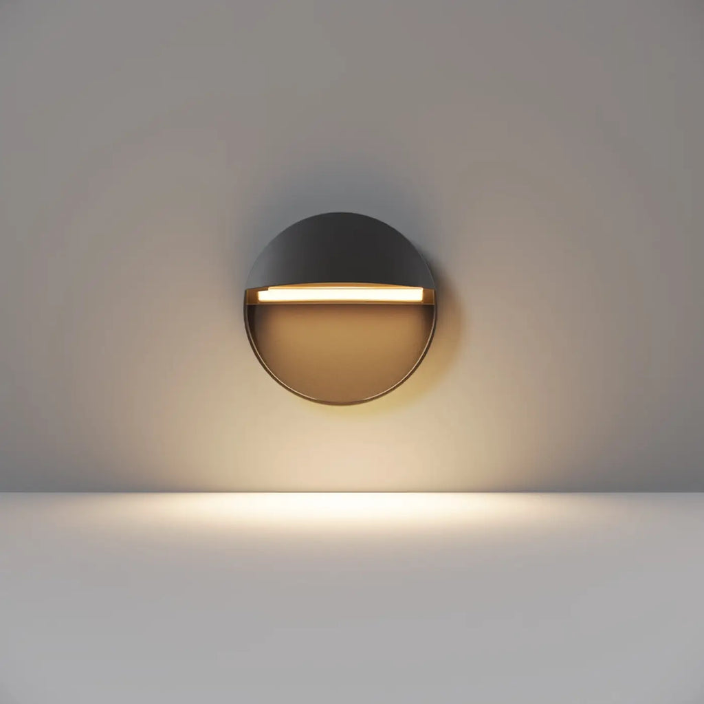Applique extérieure balise ronde LED, acier noir ou blanc, IP54, noir