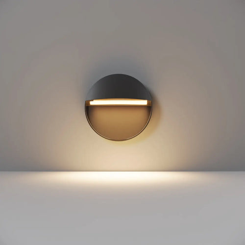 Applique extérieure balise ronde LED, acier noir ou blanc, IP54, noir