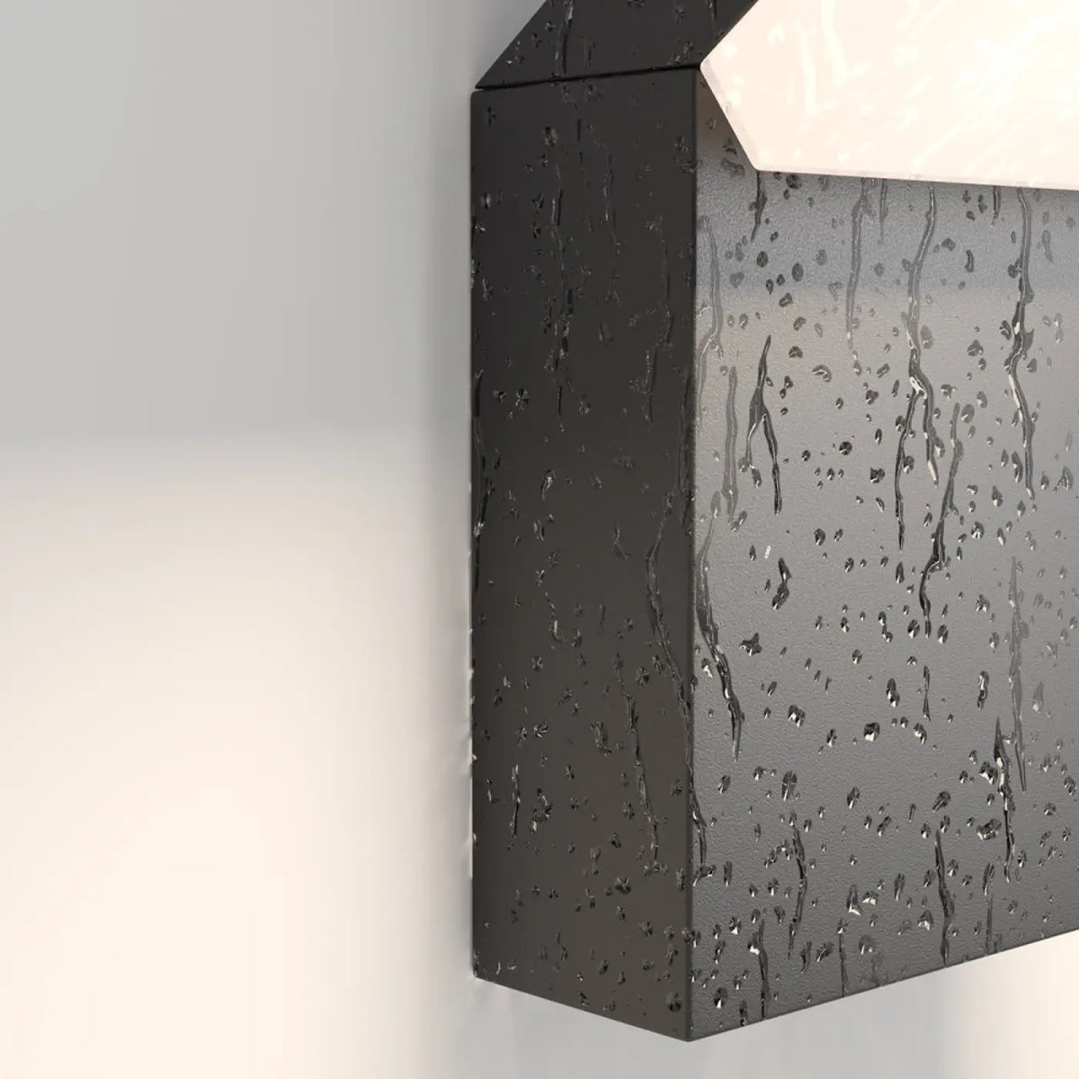 Applique extérieure LED à cadre décalé en acier noir, IP54