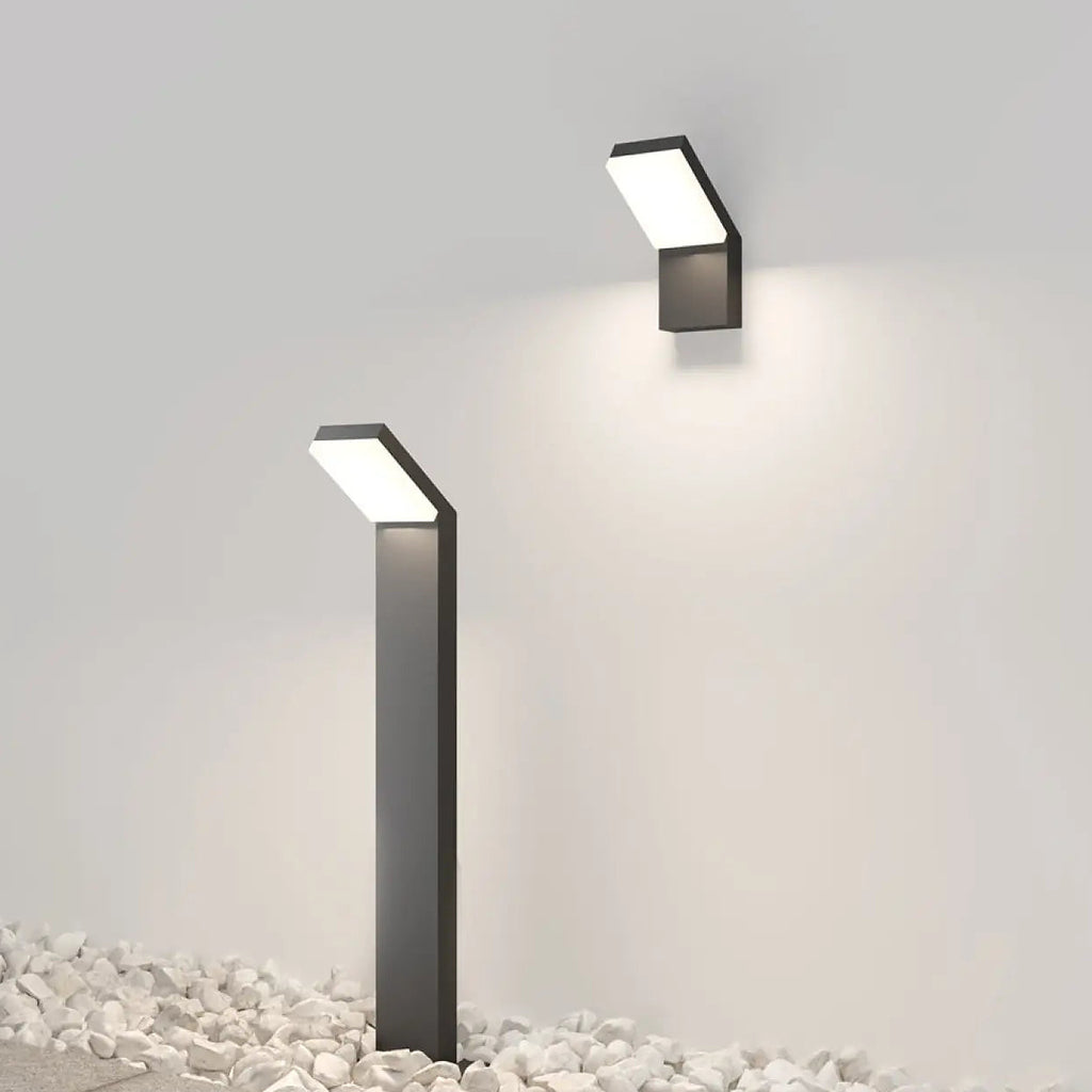 Applique extérieure LED à cadre décalé en acier noir, IP54