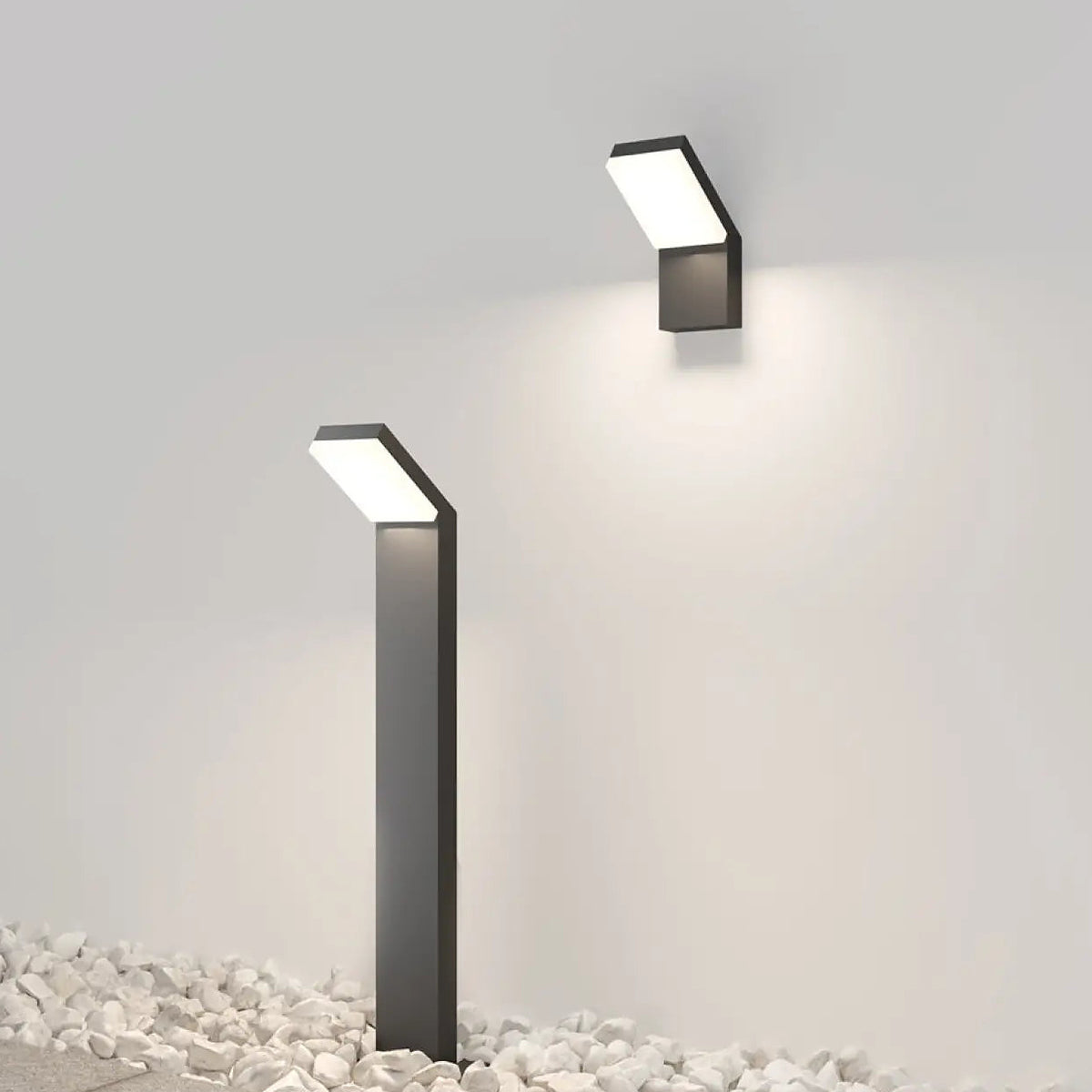 Applique extérieure LED à cadre décalé en acier noir, IP54