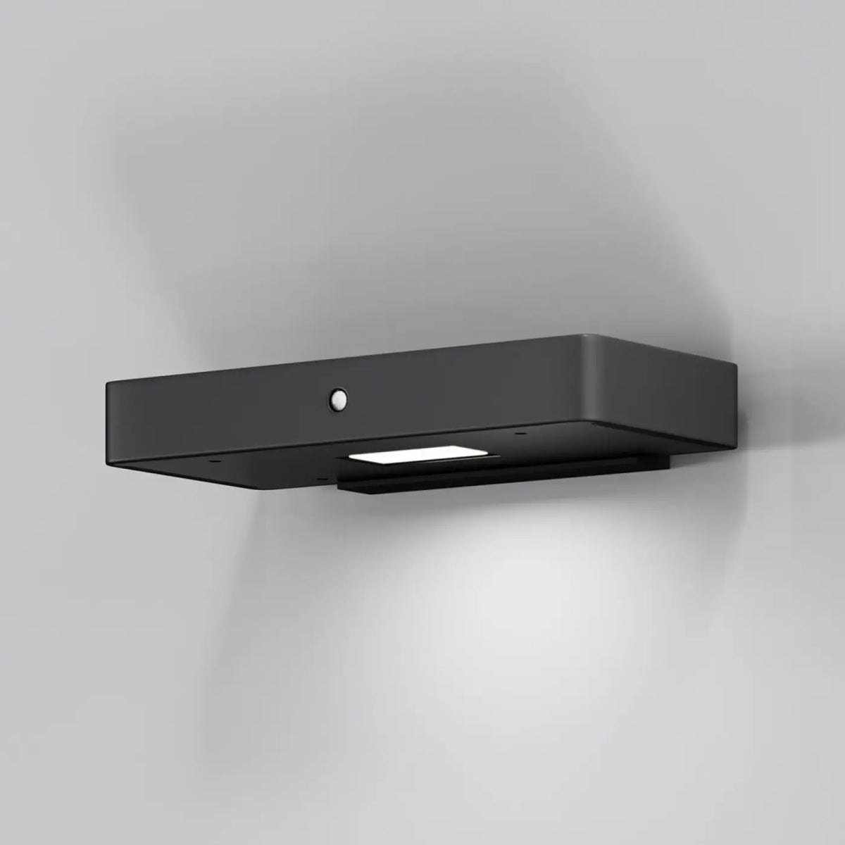Applique extérieure solaire LED, barre fine en acier noir de 23 cm