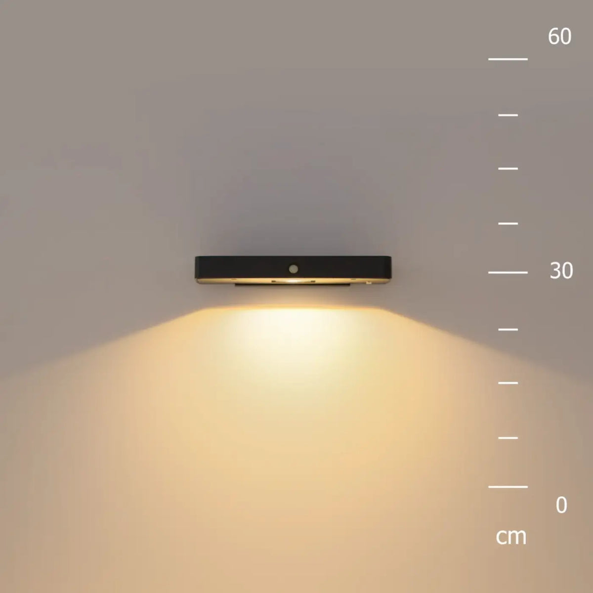 Applique extérieure solaire LED, barre fine en acier noir de 23 cm