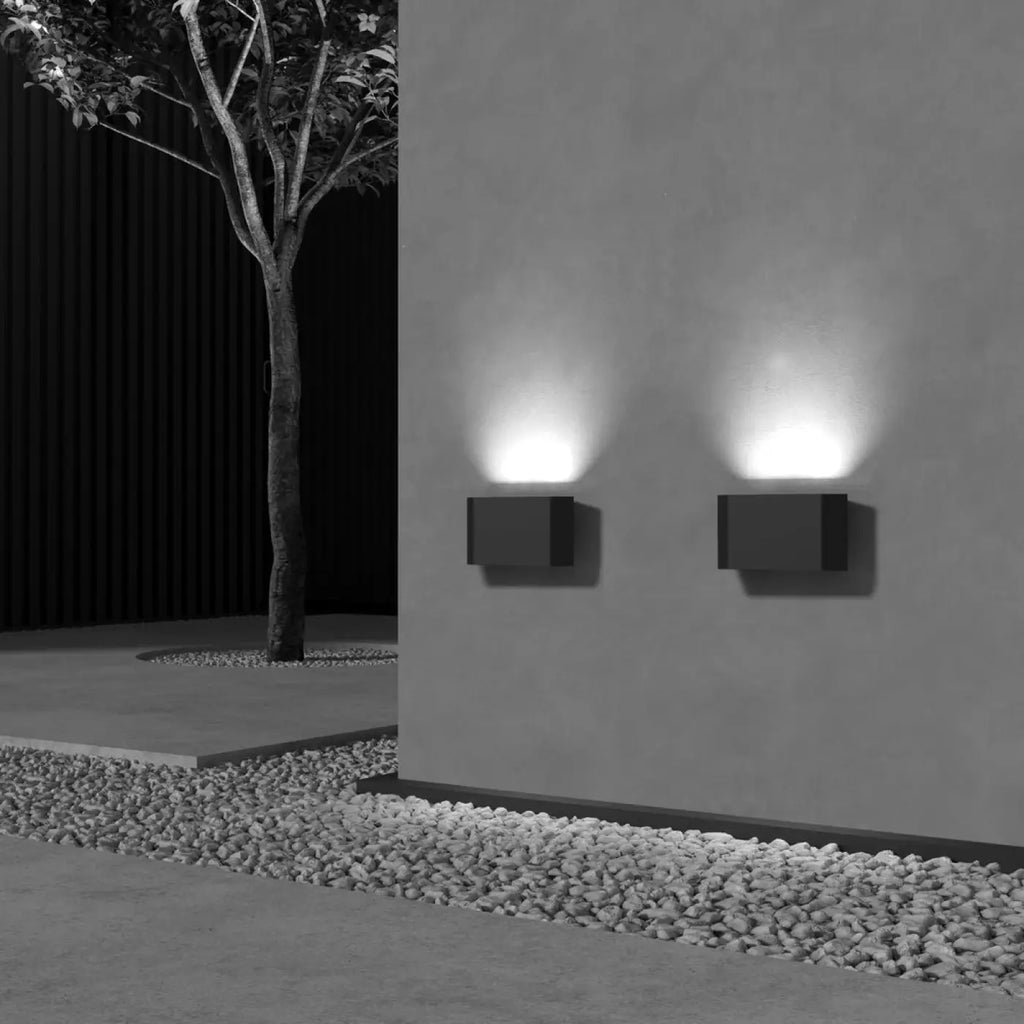 Applique extérieure LED à lumière rasante, plaque d'acier noir