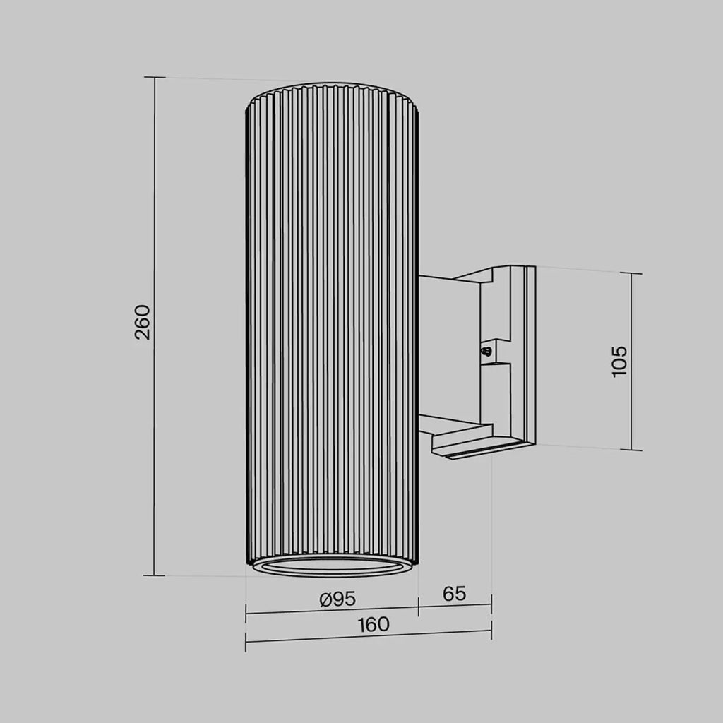 Applique extérieure cylindre en acier IP54, culot E27, 2 tailles
