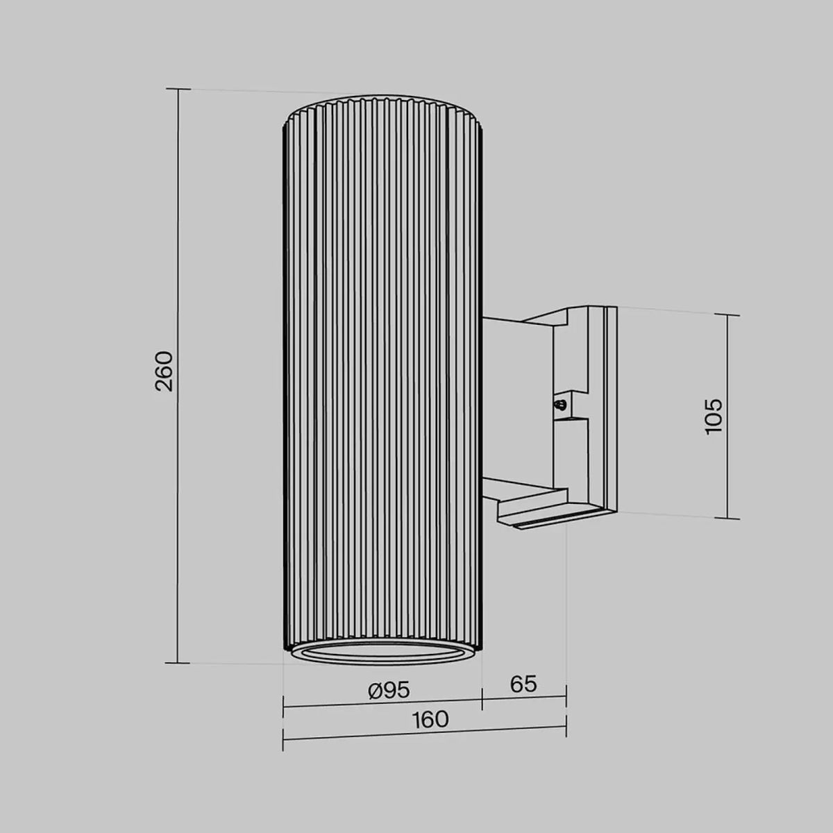 Applique extérieure cylindre en acier IP54, culot E27, 2 tailles