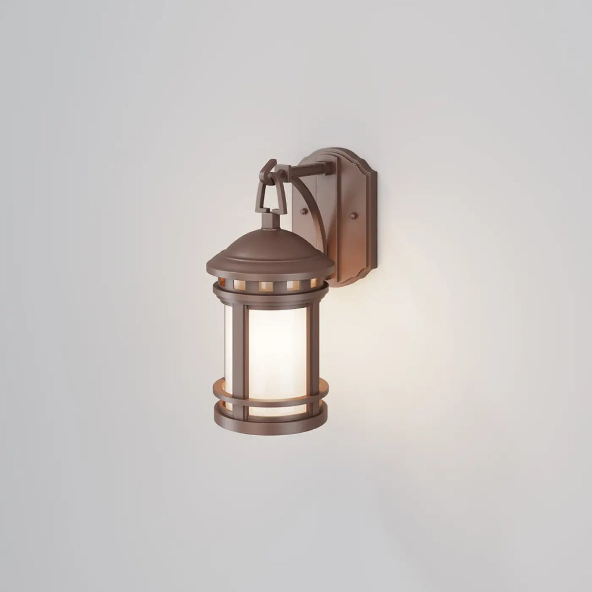 Applique extérieure lanterne en acier bronze et verre, IP44
