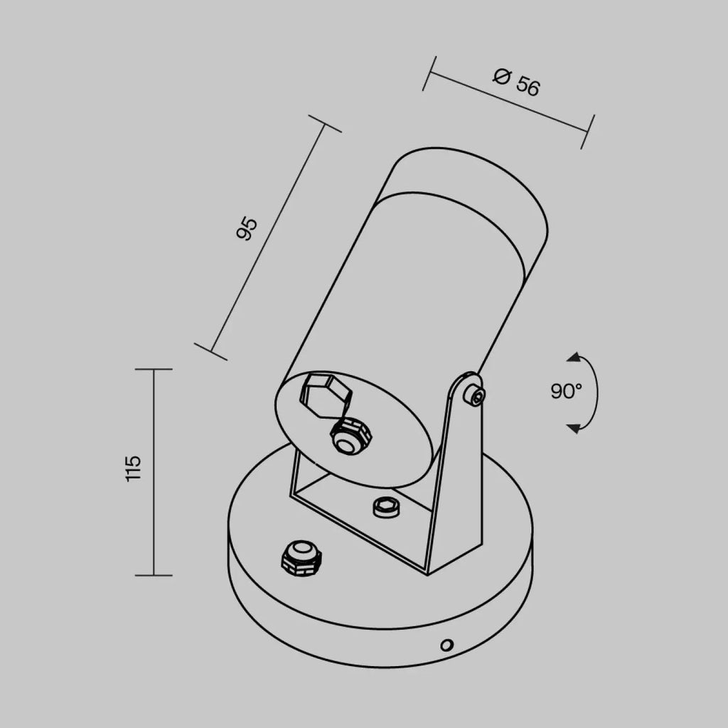 Applique extérieure projecteur orientable en acier noir, IP65