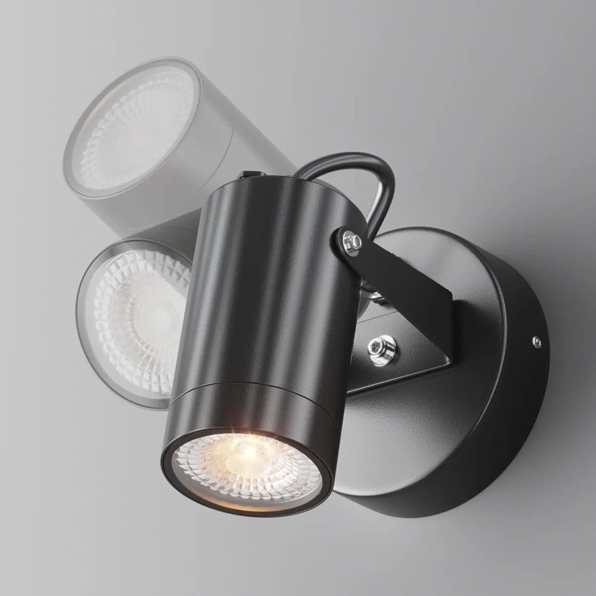 Applique extérieure projecteur orientable en acier noir, IP65