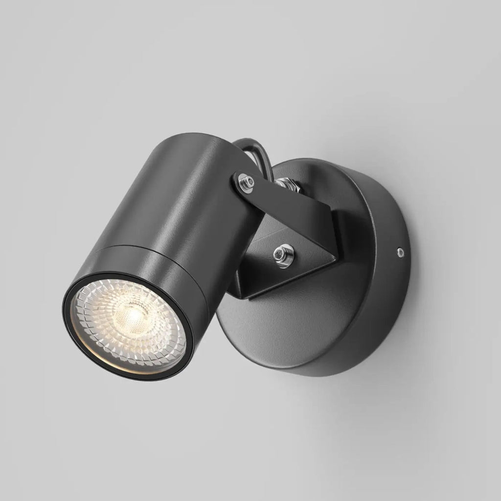 Applique extérieure projecteur orientable en acier noir, IP65
