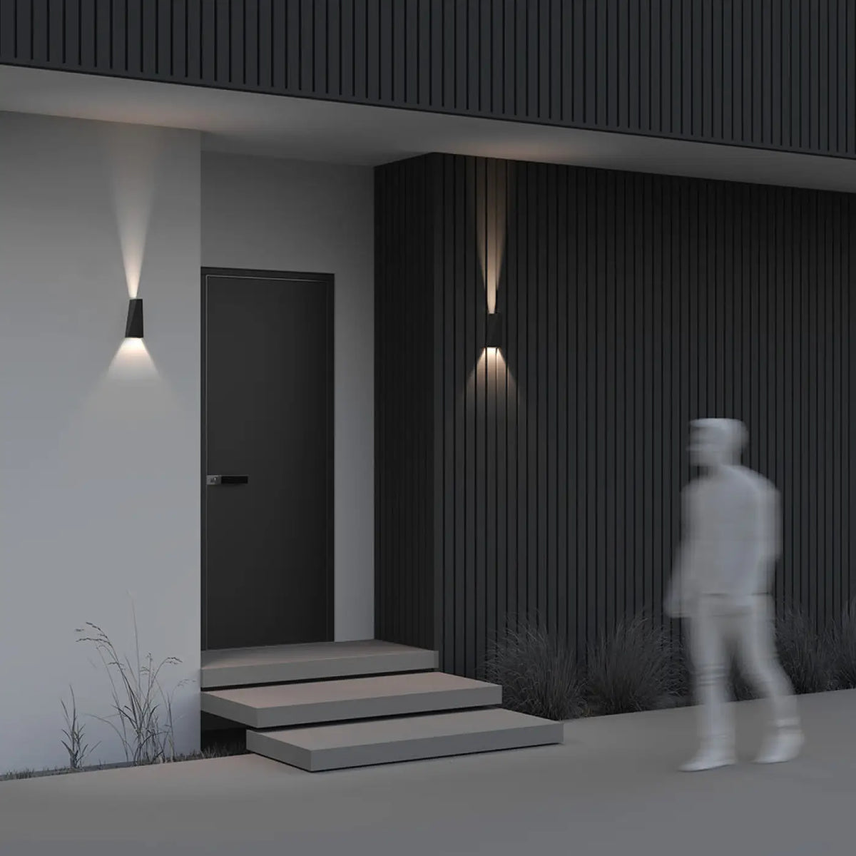Applique extérieure LED bloc vertical en acier, IP54